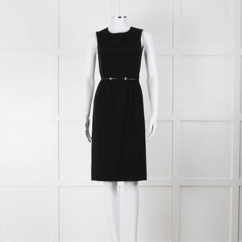Prada Black Belted Knee Length Shift Dress