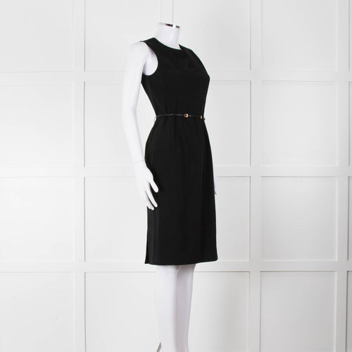 Prada Black Belted Knee Length Shift Dress