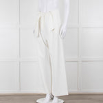 Zoe Milano Cream Belted Wide Trousers
