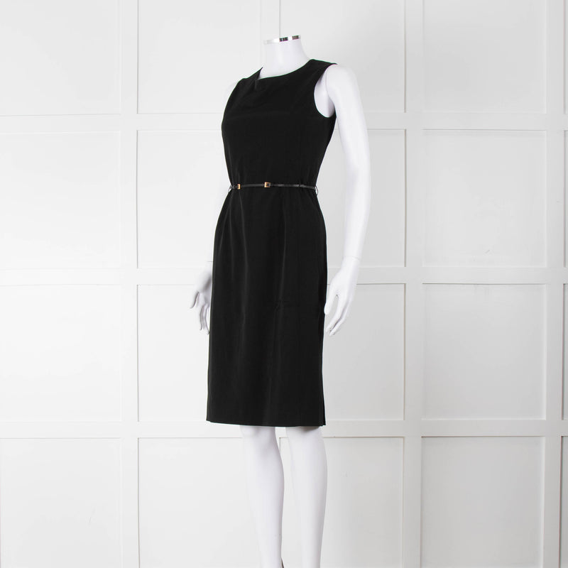 Prada Black Belted Knee Length Shift Dress