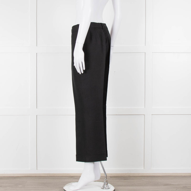 Stella McCartney Black Silk Cropped Trousers