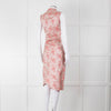 Prada Vintage Pink Cheongsam Pink Brocade Midi Dress (Early 2000s)
