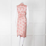 Prada Vintage Pink Cheongsam Pink Brocade Midi Dress (Early 2000s)