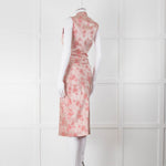 Prada Vintage Pink Cheongsam Pink Brocade Midi Dress (Early 2000s)
