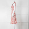 Prada Vintage Pink Cheongsam Pink Brocade Midi Dress (Early 2000s)