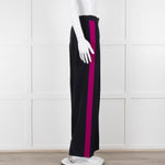 Stella McCartney Navy Blue Pink Side Stripe Silk Trousers