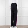 Stella McCartney Navy Blue Pink Side Stripe Silk Trousers