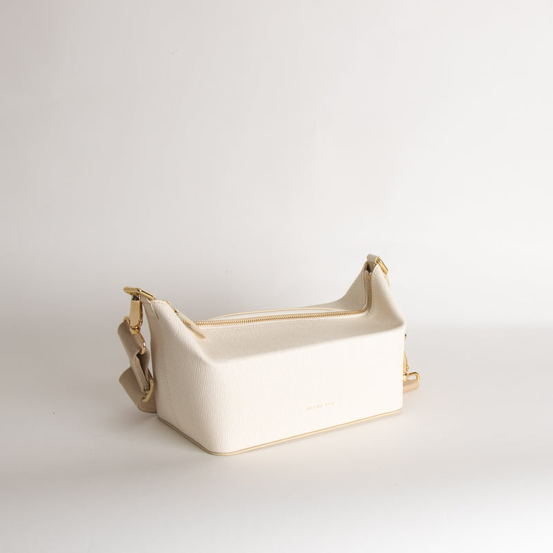 Rejina Pyo Cream Textured Leather Small Shoulder Bag