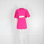 Jacquemus Fuchsia Pink Button Up Front Short Sleeve Mini Dress
