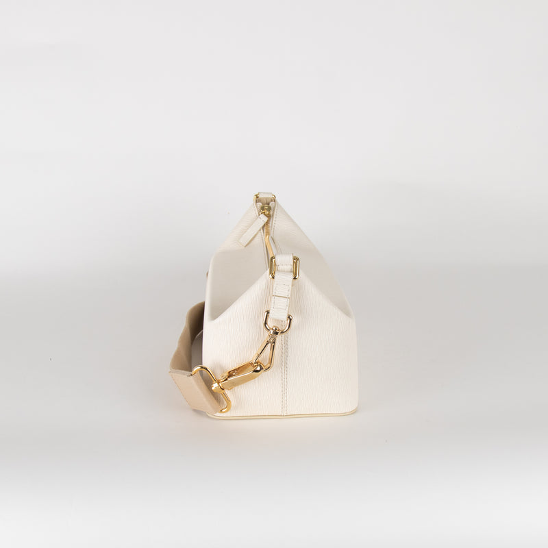 Rejina Pyo Cream Textured Leather Small Shoulder Bag