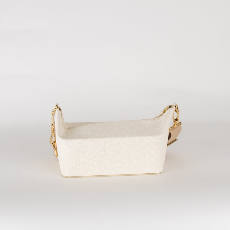 Rejina Pyo Cream Textured Leather Small Shoulder Bag