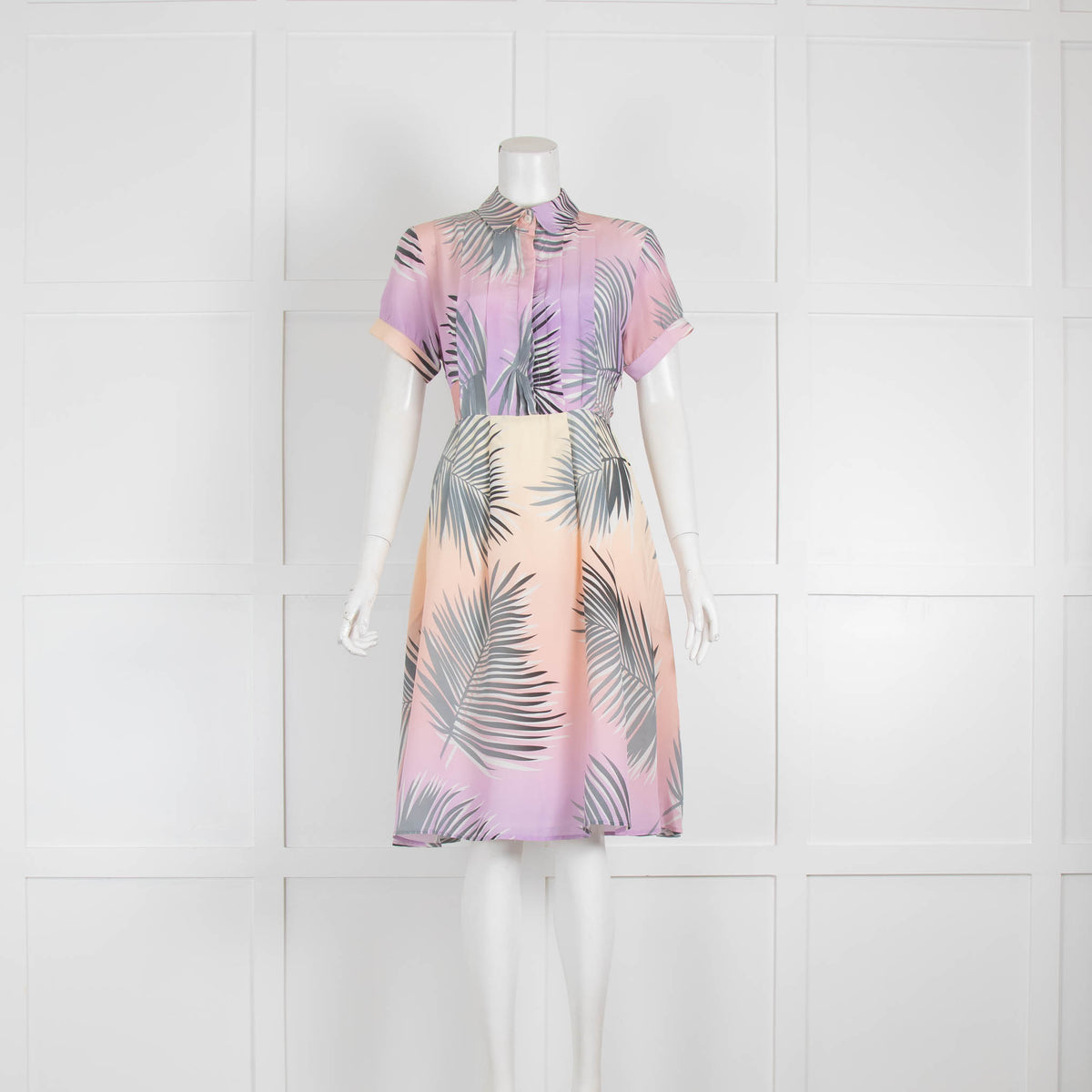 Paul & Joe Lilac Yellow Leafy Print Silk Dress