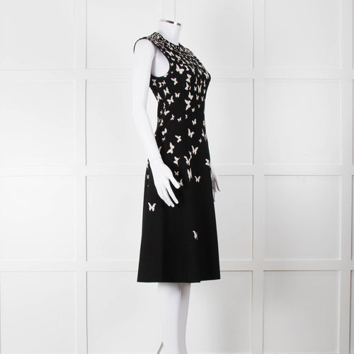 Bottega Veneta Black Knit Butterfly Fit and Flare Sleeveless Dress