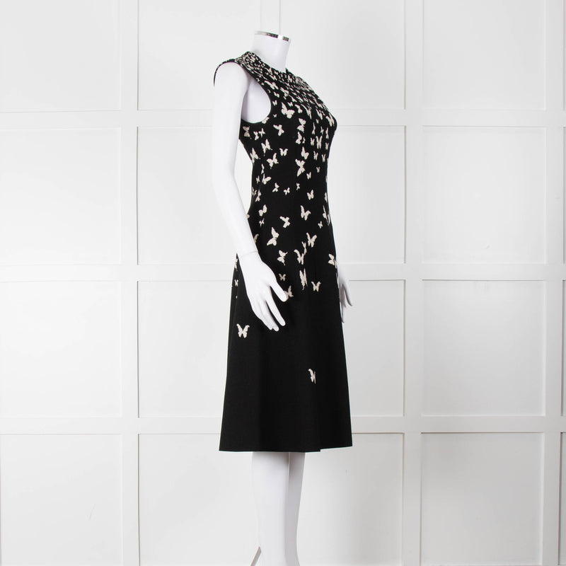 Bottega Veneta Black Knit Butterfly Fit and Flare Sleeveless Dress