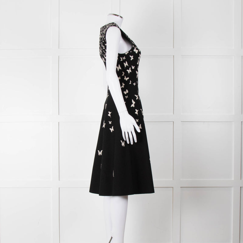 Bottega Veneta Black Knit Butterfly Fit and Flare Sleeveless Dress