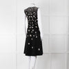 Bottega Veneta Black Knit Butterfly Fit and Flare Sleeveless Dress