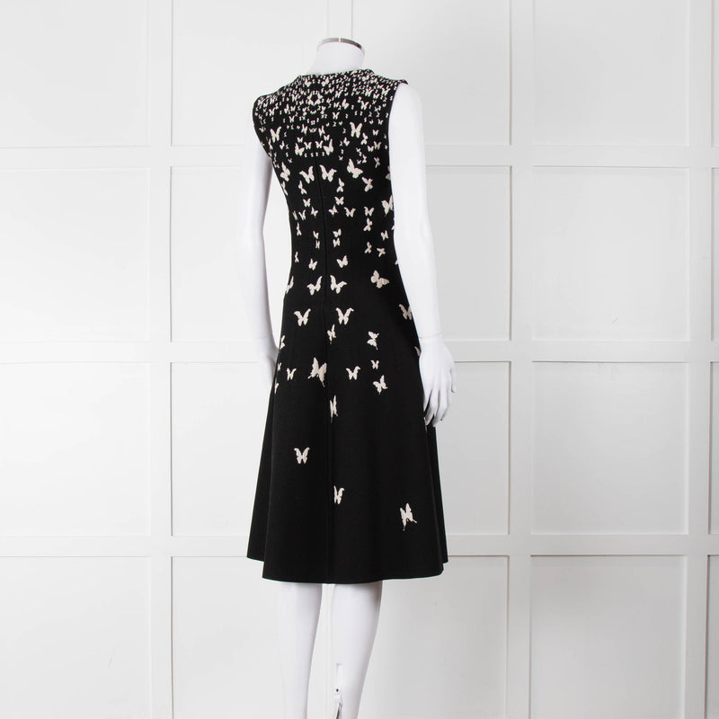 Bottega Veneta Black Knit Butterfly Fit and Flare Sleeveless Dress
