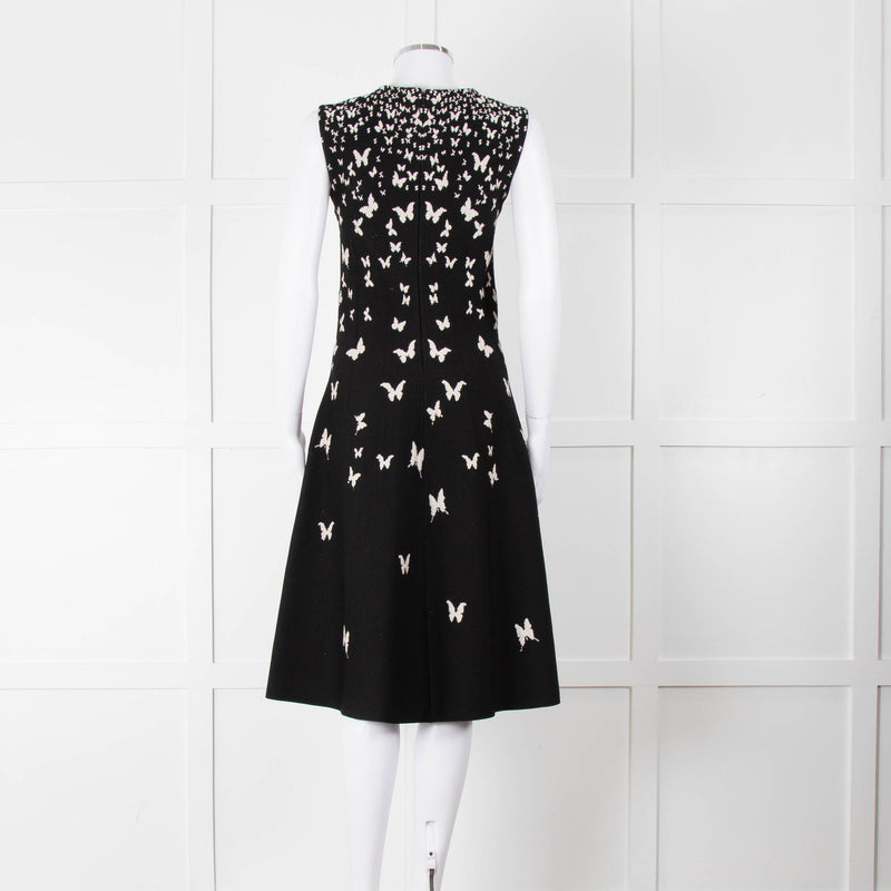 Bottega Veneta Black Knit Butterfly Fit and Flare Sleeveless Dress