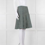 Marni Green Cream Geometric Print Box Pleat Skirt