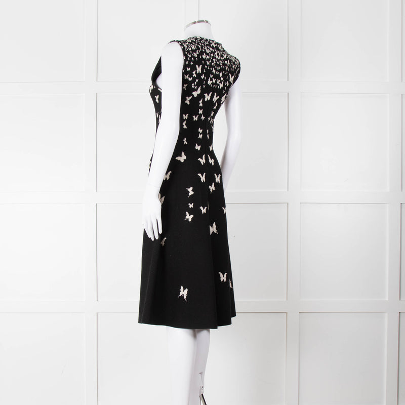 Bottega Veneta Black Knit Butterfly Fit and Flare Sleeveless Dress