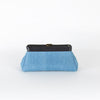 Demellier Pale Blue Denim Cannes Slim Clutch Bag