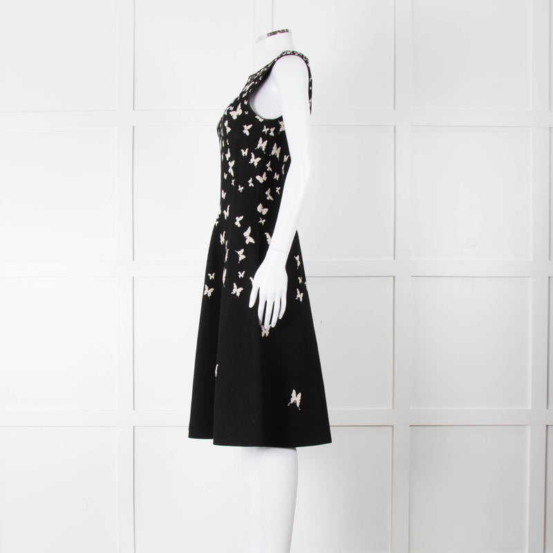 Bottega Veneta Black Knit Butterfly Fit and Flare Sleeveless Dress
