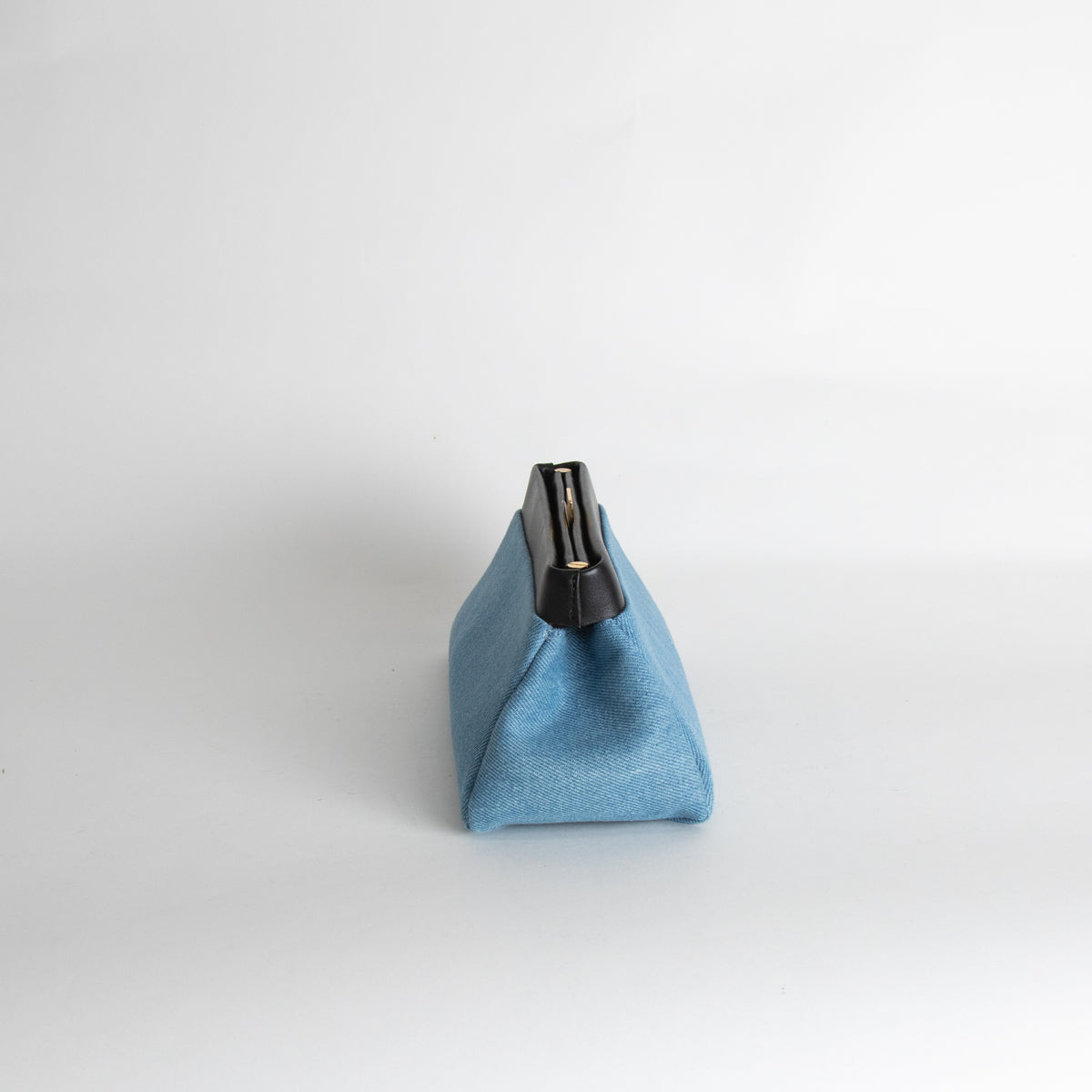 Demellier Pale Blue Denim Cannes Slim Clutch Bag