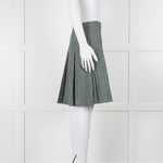 Marni Green Cream Geometric Print Box Pleat Skirt