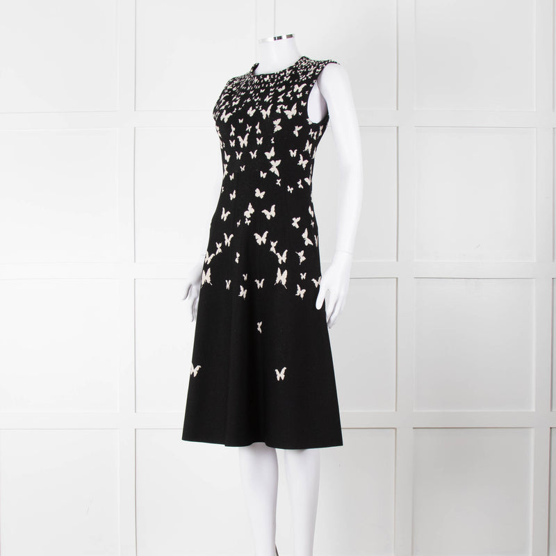 Bottega Veneta Black Knit Butterfly Fit and Flare Sleeveless Dress