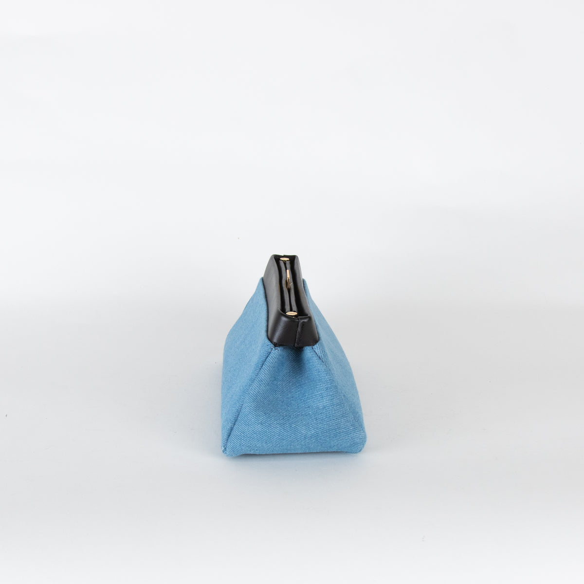 Demellier Pale Blue Denim Cannes Slim Clutch Bag