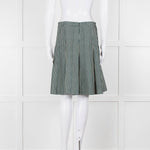 Marni Green Cream Geometric Print Box Pleat Skirt