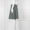 Marni Green Cream Geometric Print Box Pleat Skirt