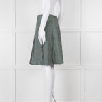 Marni Green Cream Geometric Print Box Pleat Skirt