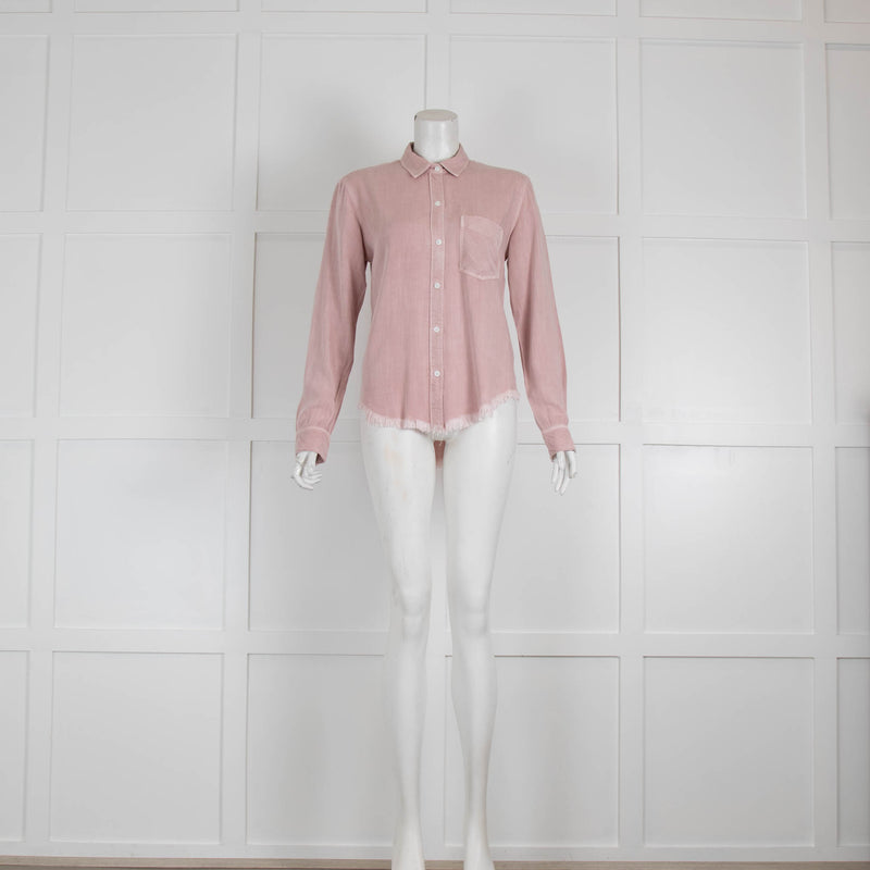 Rails Pink Shirt with Frayed Edges