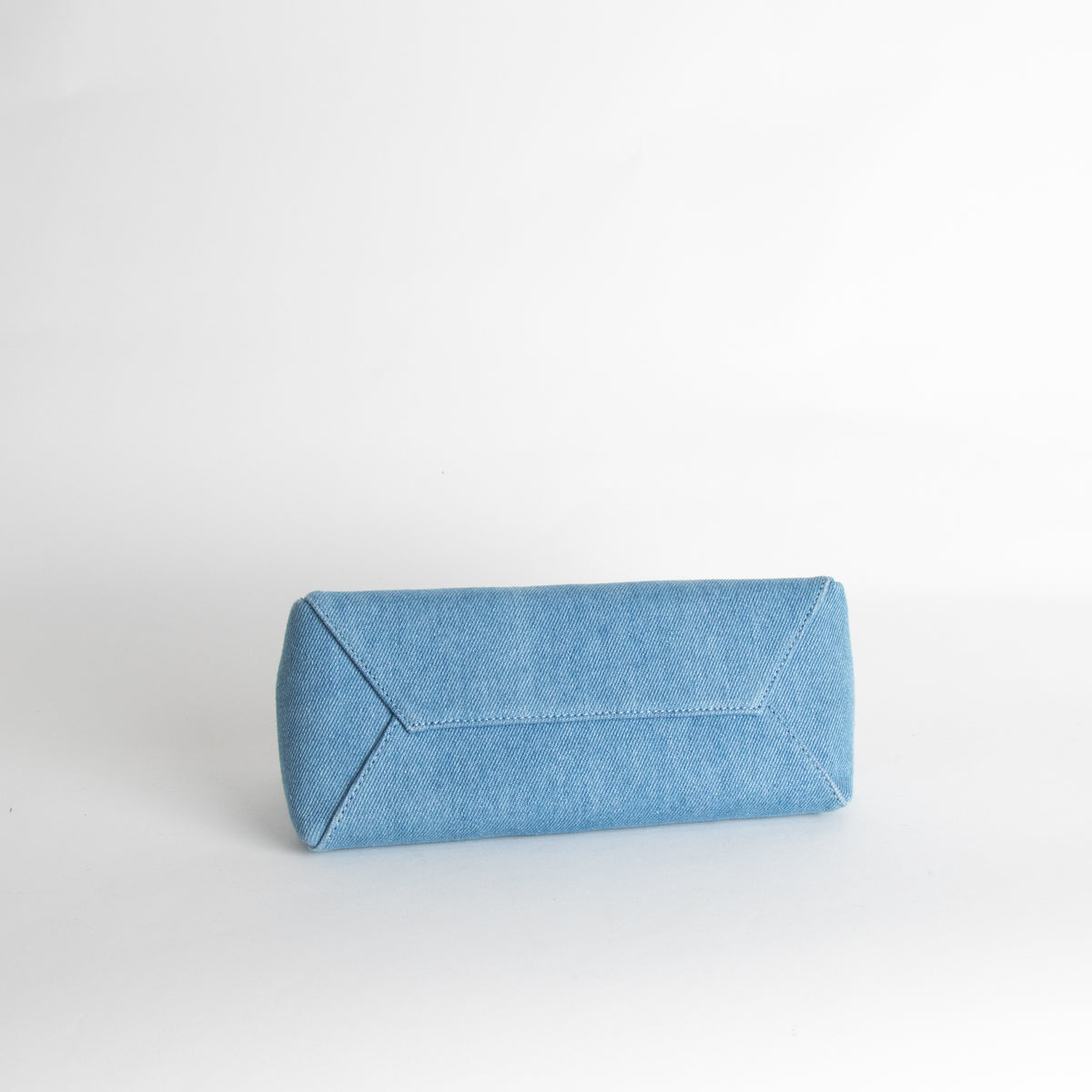 Demellier Pale Blue Denim Cannes Slim Clutch Bag