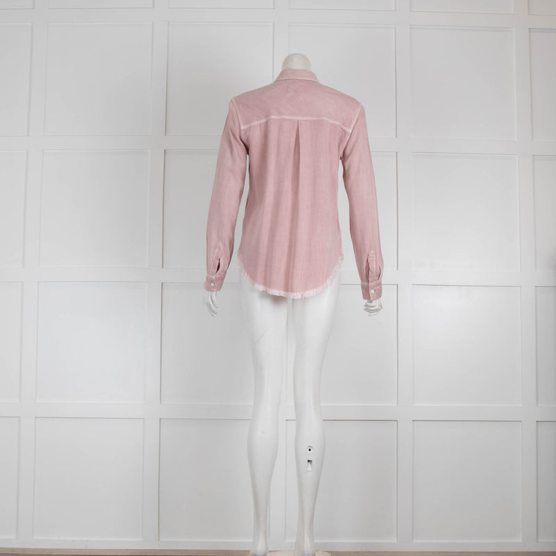 Rails Pink Shirt with Frayed Edges