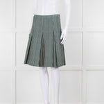 Marni Green Cream Geometric Print Box Pleat Skirt