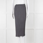 Issey Miyake Pleats Please Grey Pleated Long Skirt