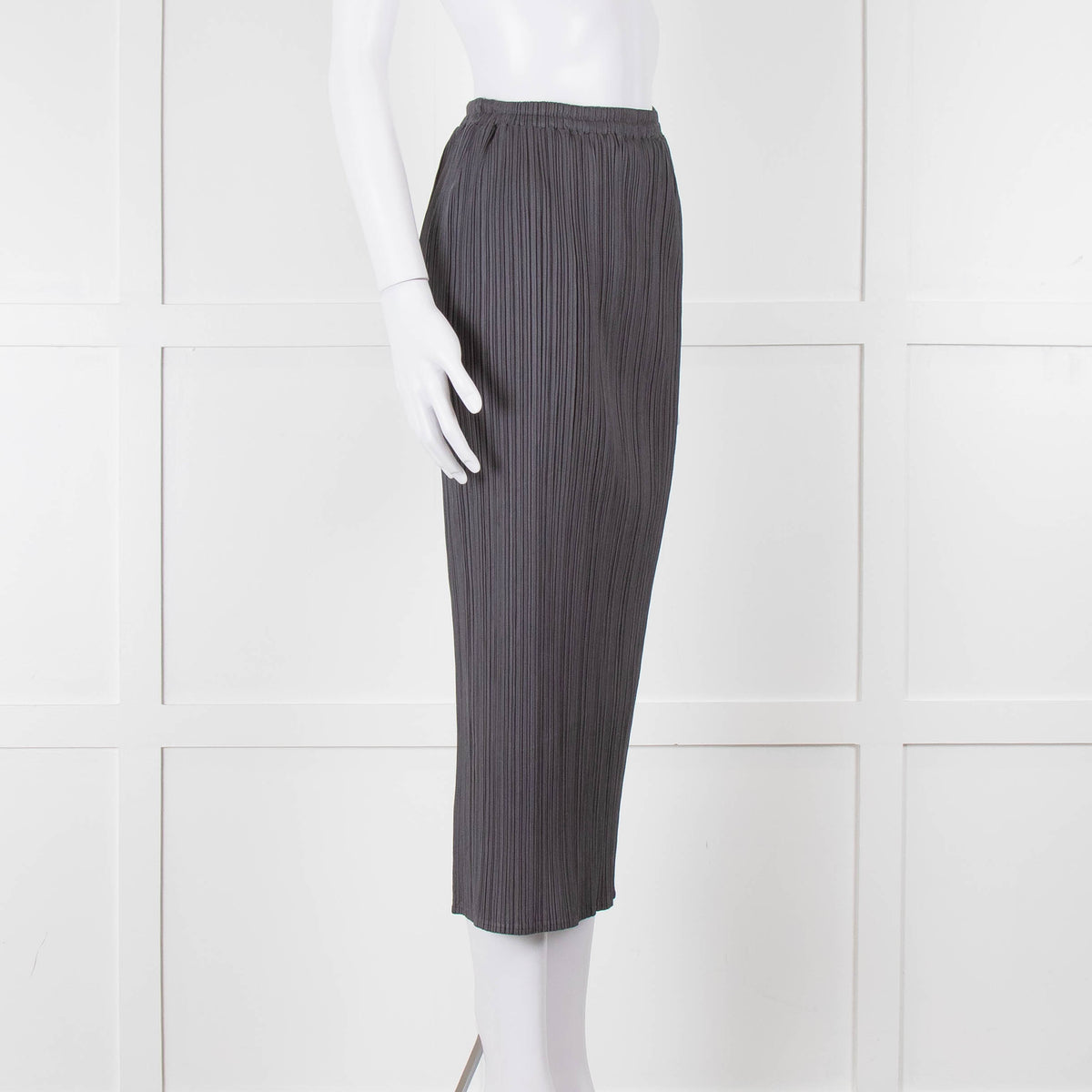 Issey Miyake Pleats Please Grey Pleated Long Skirt