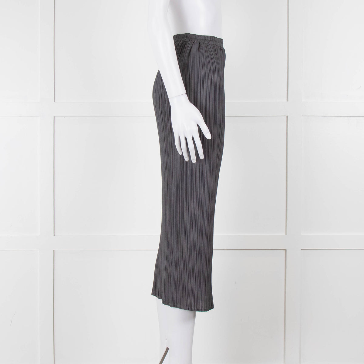 Issey Miyake Pleats Please Grey Pleated Long Skirt