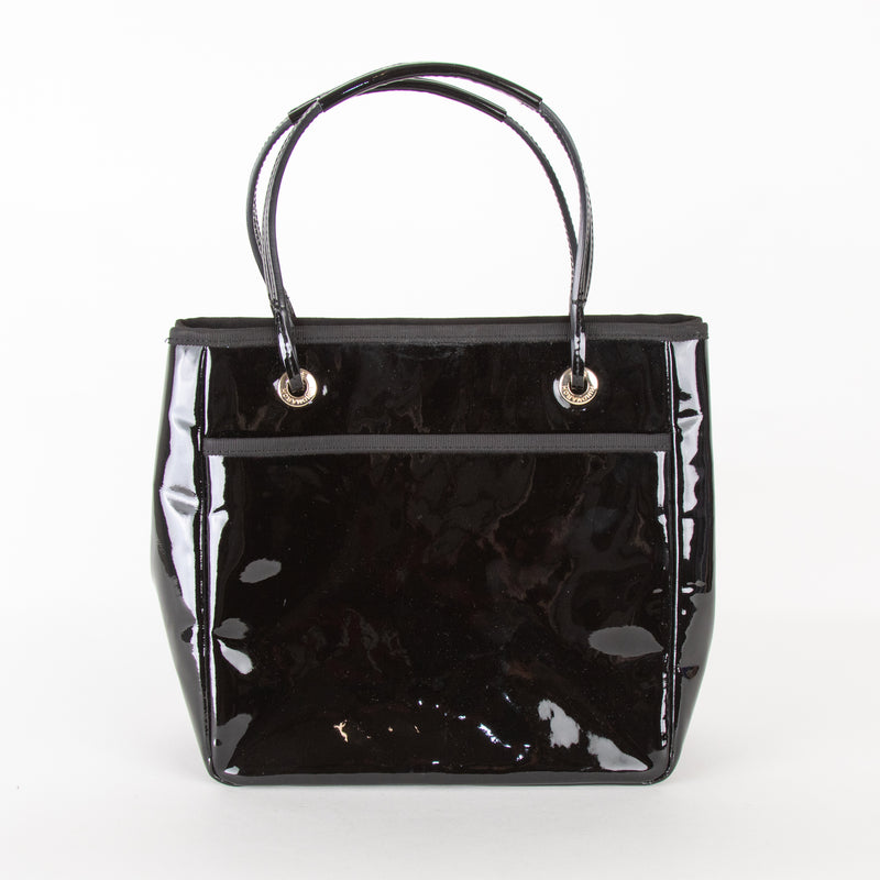 Anya Hindmarch Black Patent Leather Tote Bag