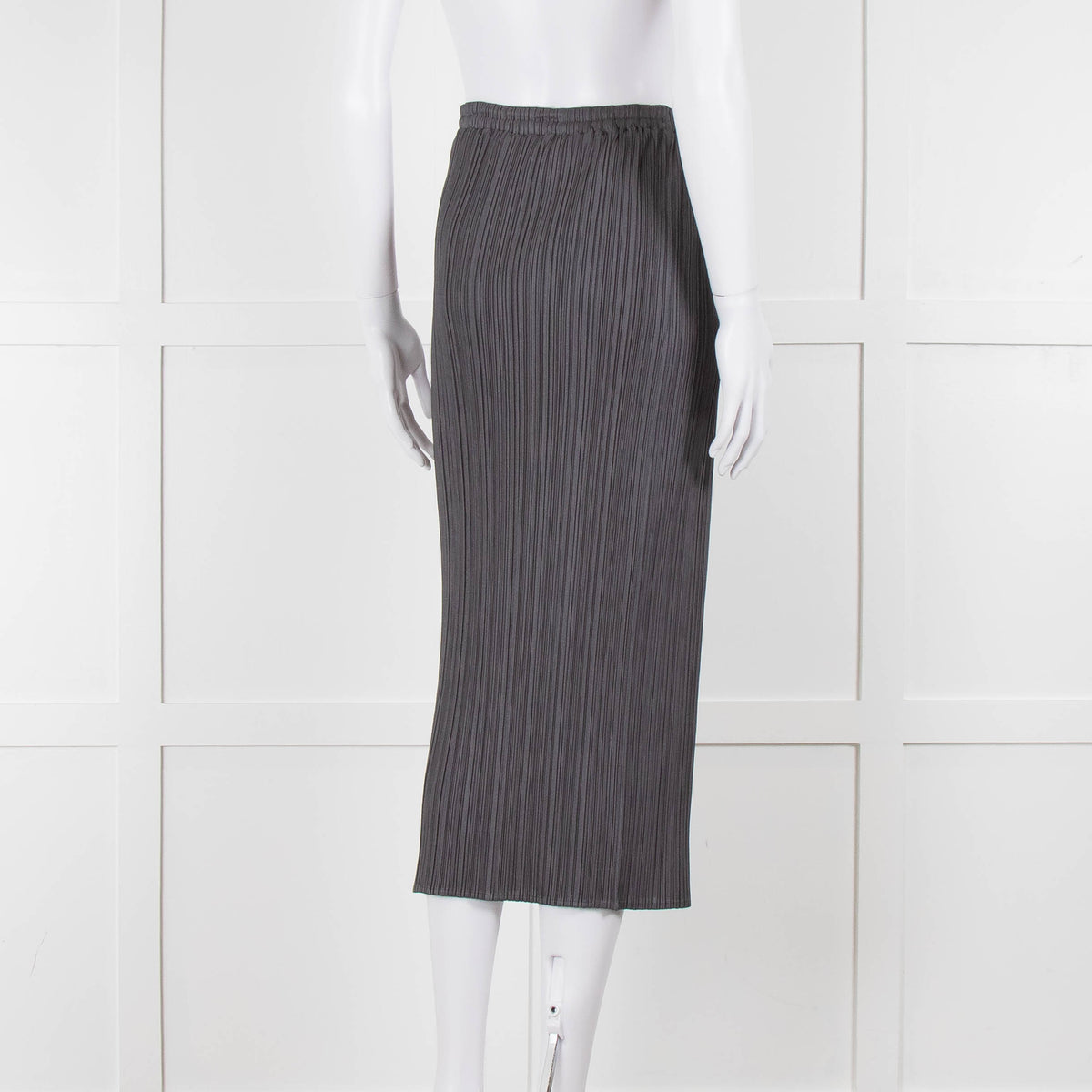 Issey Miyake Pleats Please Grey Pleated Long Skirt