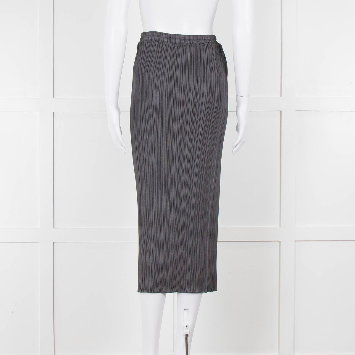 Issey Miyake Pleats Please Grey Pleated Long Skirt