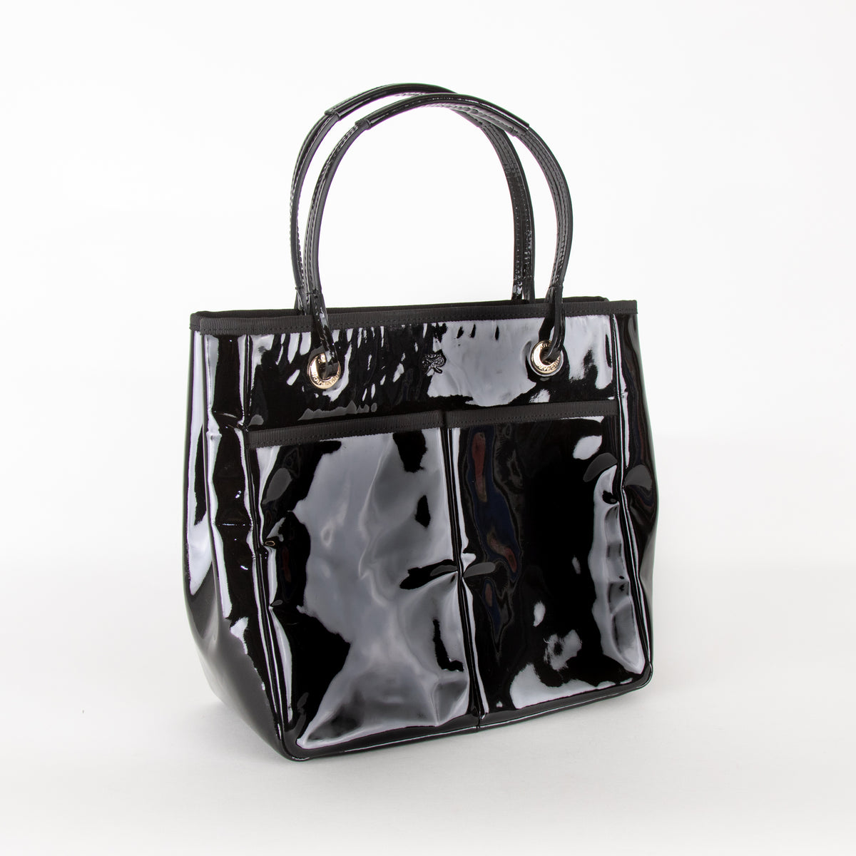 Anya Hindmarch Black Patent Leather Tote Bag