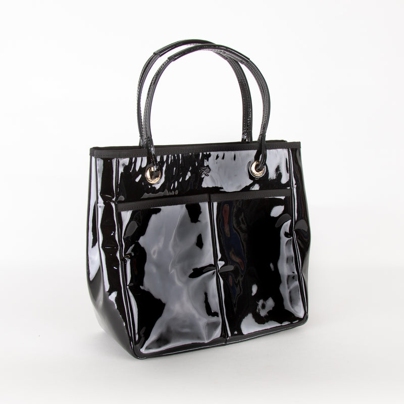 Anya Hindmarch Black Patent Leather Tote Bag