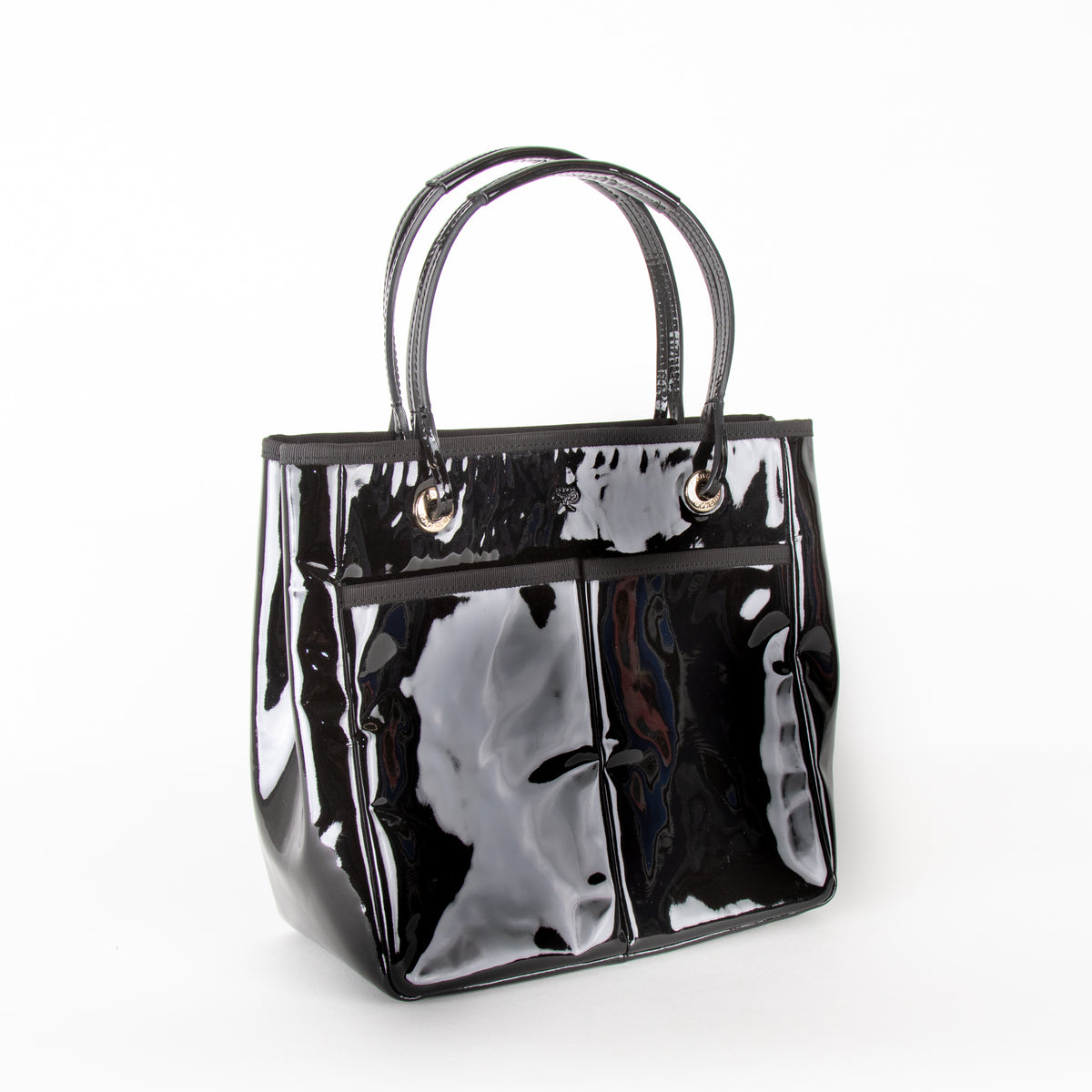 Anya Hindmarch Black Patent Leather Tote Bag