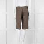 Marni Grey Beige Checked Linen Shorts