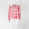 Isabel Marant Etoile Pink Check Frill Collar Blouse