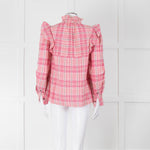 Isabel Marant Etoile Pink Check Frill Collar Blouse