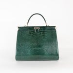 Aspinal of London Green Croc Large Florence Bag